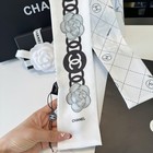 Chanel Women's White Floral Silk Scarf Hair Neck Tie With Gift Box — photo 3