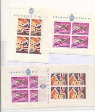 1964-65 SAN MARINO FOGLETTI LIRE 500 + LIRE 1000 POSTA AEREA 2 COPPIE MNH F/6606