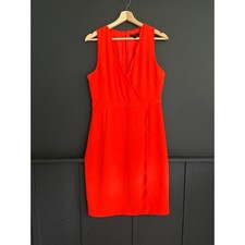 J. Crew Scallop Wrap Sheath Sleeveless V Neck Dress Orange Size 10