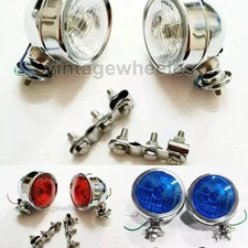 Set of 2 Red,2 Blue and 2 White spot light with brackets