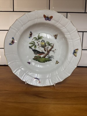 Herend Rothschild Vogel Suppenschüssel im ''RO''-Muster handbemalt 24k Goldrand.