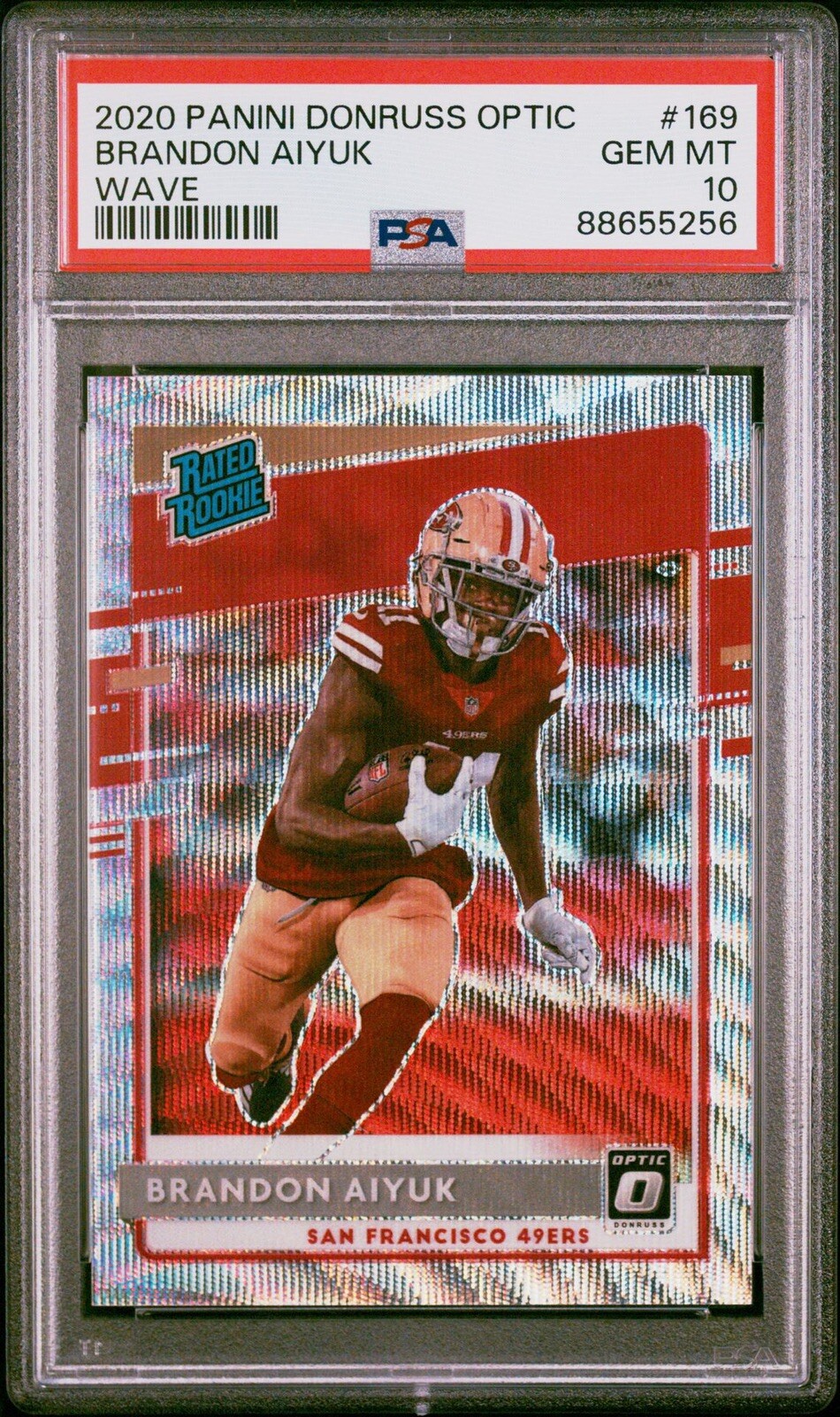 2020 Brandon Aiyuk Donruss Optic Wave /199 Rated Rookie RC #169 PSA 10 Gem Mint!