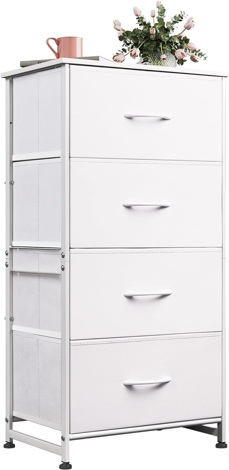 Stylish 4-Drawer Fabric Dresser - Sturdy Storage Tower for Bedroom & Entryway