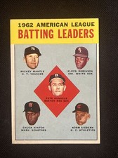 1963 Topps #2 AL Batting Leaders Leaders Mickey Mantle NM New York Yankees *113