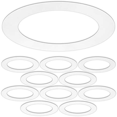 10 Pack Gloss White Goof Trim Ring for 6" Inch Recessed Can Lighting