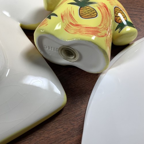 Tommy Bahama Melamine Plates, Pineapple Ceramic Shirt Salt & Pepper Trinket Dish - Picture 14 of 20