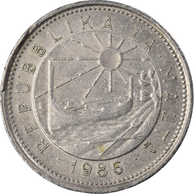 Maltese Coin Malta 10 Cents | Sun | Luzzu Boat | Mahi Mahi Fish