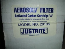Justrite 28198 Non-Color Changing Activated Carbon Cartridge Set Aerosolv NOS!!