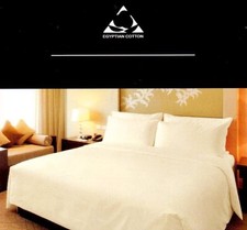 Egyptian Cotton Sateen Super King Size 12" Extra Deep Fitted Sheet Cream 400 TC