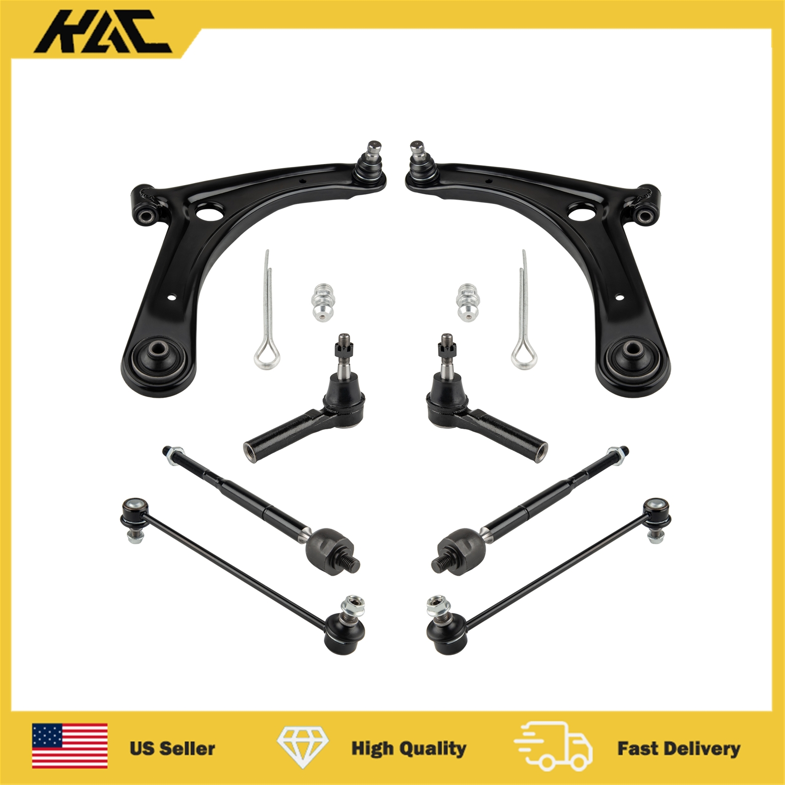 2007-2016 Jeep Compass Patriot Front Lower Control Arm Tie Rod Sway Bar 8x