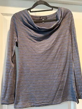 Ibex Sz Small Long Sleeve Top Base Layer Stripe Merino Wool Comfort Outdoor