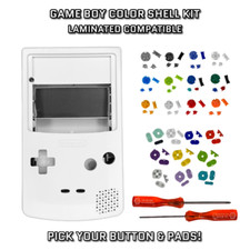 Nintendo Game Boy Color GBC LAMINATED READY Replacement Housing WHITE Shell Kit
