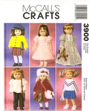 McCall's Crafts Sewing Pattern DOLL CLOTHES WARDROBE 3900 Size 18" High UNCUT