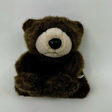 Vintage Impax Bear Hand Puppet Plush Toy Brown Realistic Pretend Play