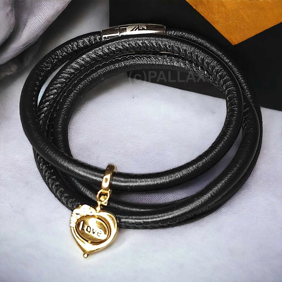 SWAROVSKI NAPPA-LEDER-ARMBAND MIT CHARM-ANHÄNGER "TRUE LOVE" - Bild 1 von 4