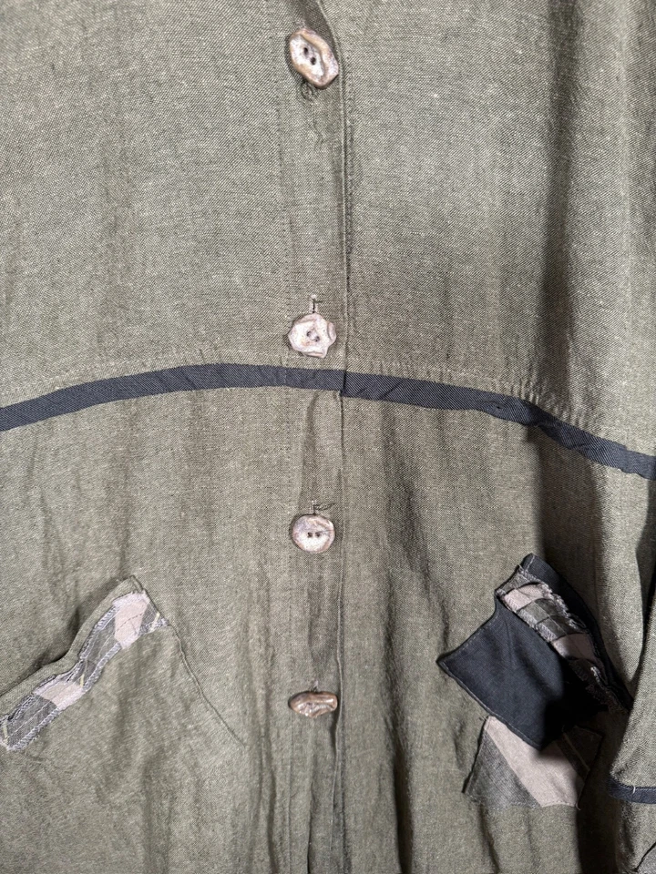 Maxi Vestido Vintage Hecho en EE. UU. Bodil Para Mujer Talla L/XL Verde Foto 3 de 4