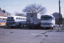 Original Bus Slide Vintage Blue White Charter Busses in Yard 1970 #14