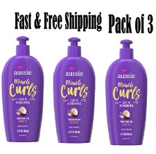 Aussie Miracle Curls Leave-In Detangling Milk Paraben Free 6.7 Oz 3Pk 