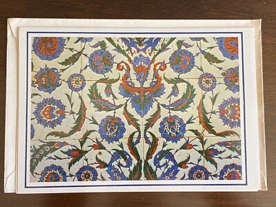 Turkish Tile 16th c Encaustic Blank Note Card & Envelope #5156 Ankara Cd #37