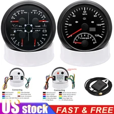 2 Gauge Set 85mm GPS Speedometer 120MPH&85mm 4 IN 1 Multifunction Gauge US STOCK