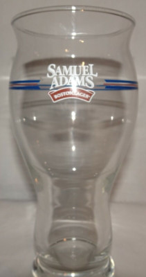 SAMUEL ADAMS: Boston Lager Nucleation Point 16 Oz Pint Beer Bar Glass BULB SHAPE