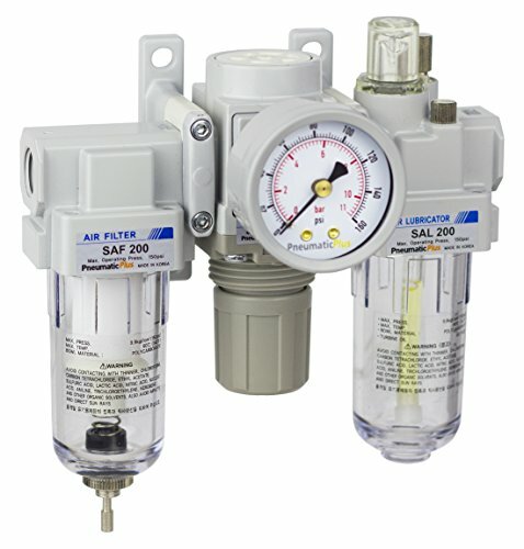 PneumaticPlus Air Filter Regulator Lubricator Combo 1/4