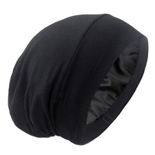 Silky Satin Bonnet Sleep Cap Hair Wrap Cover Slouchy Beanie for Men Women