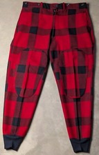 Vtg 70's Woolrich Red  Black Buffalo Plaid Wool Pants Hunting Made USA Size 38