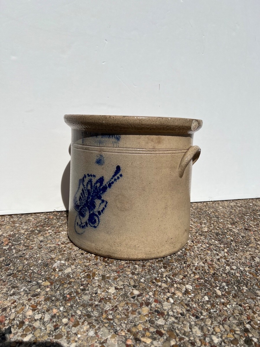 Antique 2 gallon stoneware crock E & L P Norton Bennington VT | eBay
