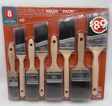 8 PK Angle Flat House Wall Trim Paint Brush Set Exterior Interior 3  2.5  2  1.5