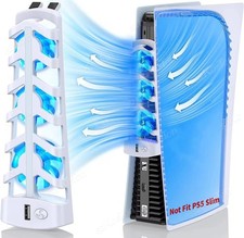 PS5 Cooling Fan 3 Quiet USB Port LED Light for PlayStation 5 Digital Disc