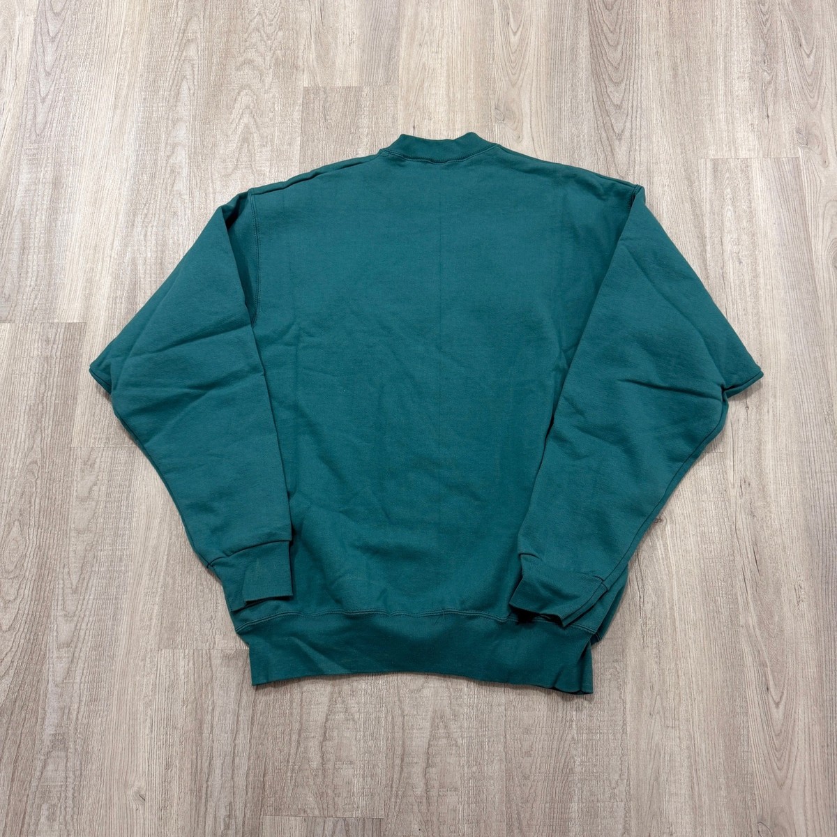 Vintage Fruit of The Loom Sweatshirt Extra Large Teal Green Crewneck Blank 90s View 5