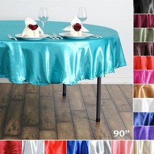 10 pcs 90" ROUND Satin TABLECLOTHS Wedding Party Banquet Special Event Linens