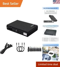 10400mAh Mini UPS Battery Backup - Compact Surge Protector for Routers & Cameras