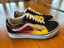 VANS Old Skool Flame Sneakers Low Top Suede Canvas Men US5.5 Wm US7