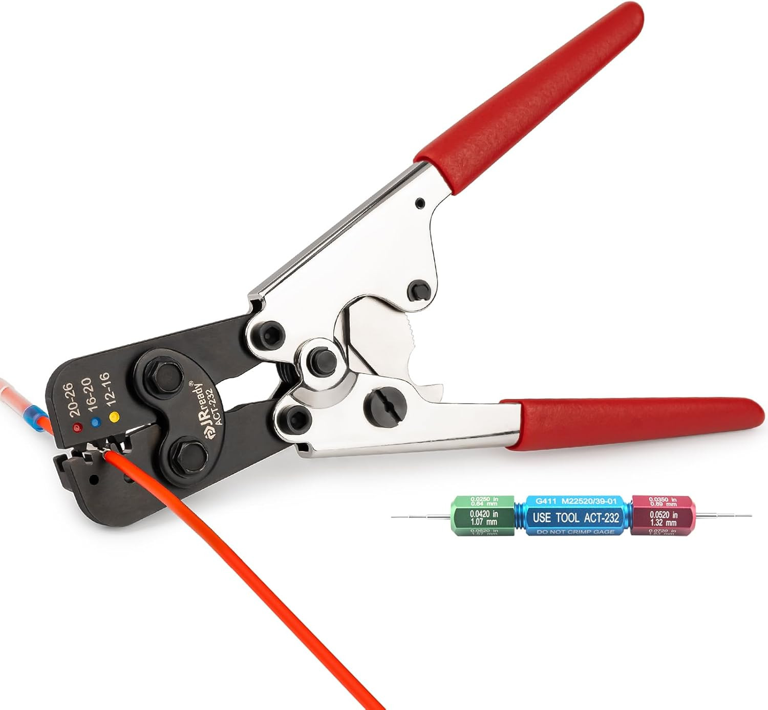 ST2183 ACT-232 - Pinza Crimpatrice Manuale (M22520/37-1 Equivalente) E G411 per 