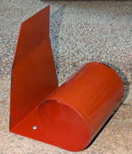 Vintage Midcentury Modern Coiled Steel Bookend Orange Red Enamel England