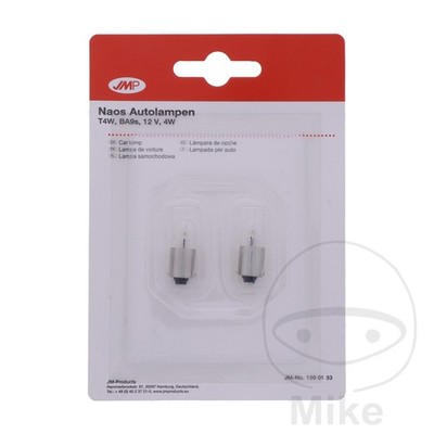 30503-Blister 2 bulb lamps 12V 4W BA9S T4W compatible with YAMAHA YE 80 ZEST