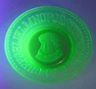 Uranium Vaseline Depression Glass ABC Plate - Glows W/ Black Light