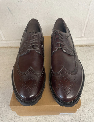 Unit dunkelbraune Leder-Derbyschuhe UK Herrengröße 10 tägliche Kleidung Freizeitkleidung