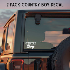 Country Boy 2 Pack Car Window Laptops White Vinyl Decals Country Boy 2 Pack Car Window Laptops White Vinyl Decals