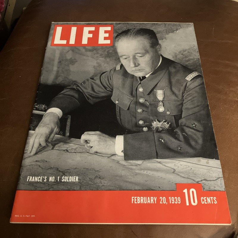 Life Magazine Vintage February 20 1939 France’s No. 1 Soldier Old WWII-Era Ads