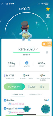Pokèmon Go glänzend Squirtle Yamask Hut Kostüm Glück/SCHNELL/BESCHREIBUNG LESEN