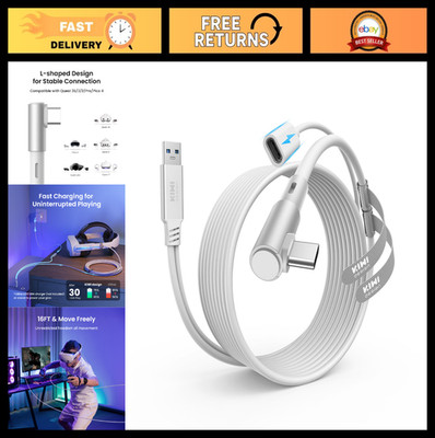 16FT USB 3.0 Link Cable for Meta Quest 3/2/Pro & Pico 4 - Fast Charging, 5Gbps S