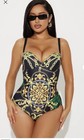 Fashion Nova Moira Underwire 1 Piece Swimsuit Set - Black/combo LARGE — photo 2