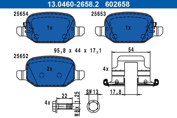 ATE BremsbeläGe Bremsbelagsatz Scheibenbremse FüR Fiat 500L 199_ 351_ 352_-image