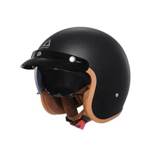 TRIANGLE 3/4 Motorcycle Helmet,Retro Vespa Open Face Adults Helmets with Viso...