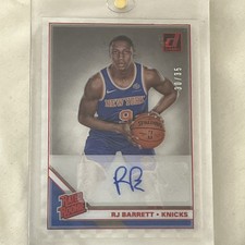2019-2020 Panini Clearly Donruss Rated Rookie Auto 30/35 RJ Barrett Knicks