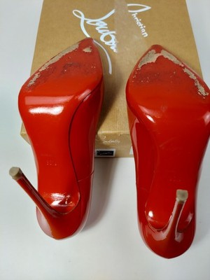 Christian Louboutin So Kate 120mm Patent Red Leather Size 38.5 Pre