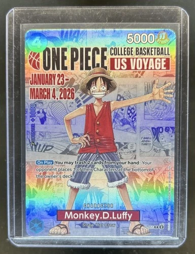 2026 One Piece X College Basketball US Voyage Monkey D Luffy Promo #P-055